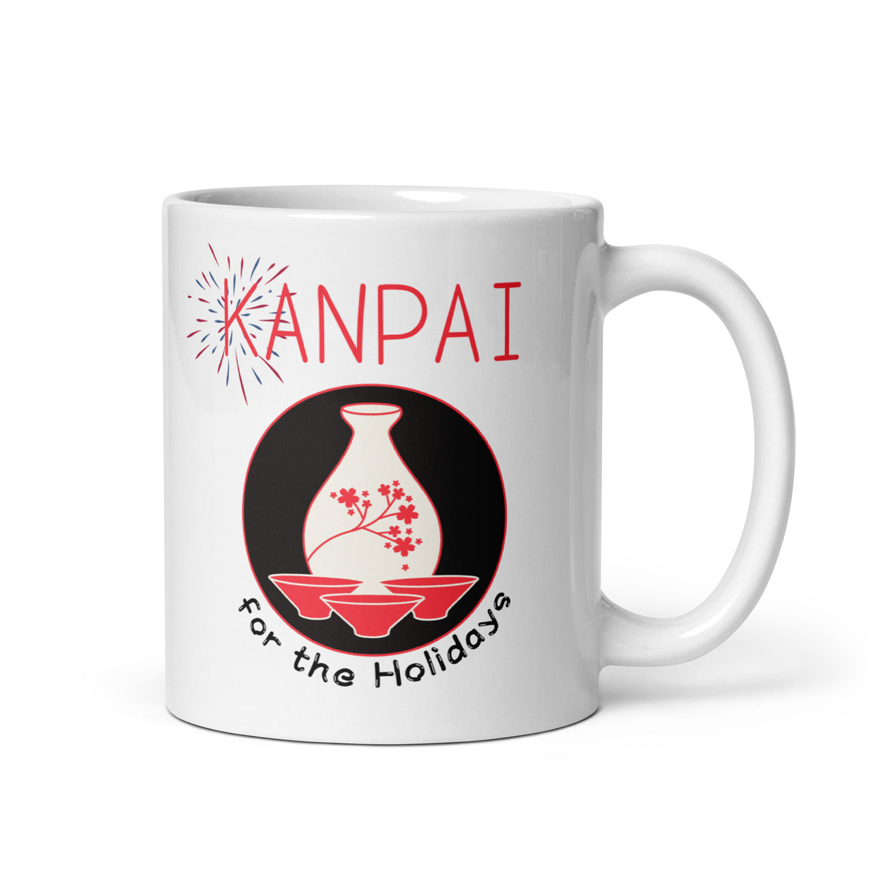 Kanpai for the Holidays Japanese Sake White Mug