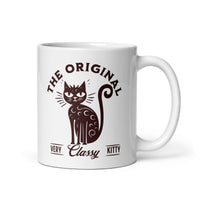 Thumbnail for Original Very Classy Kitty Elegant Cat White Mug
