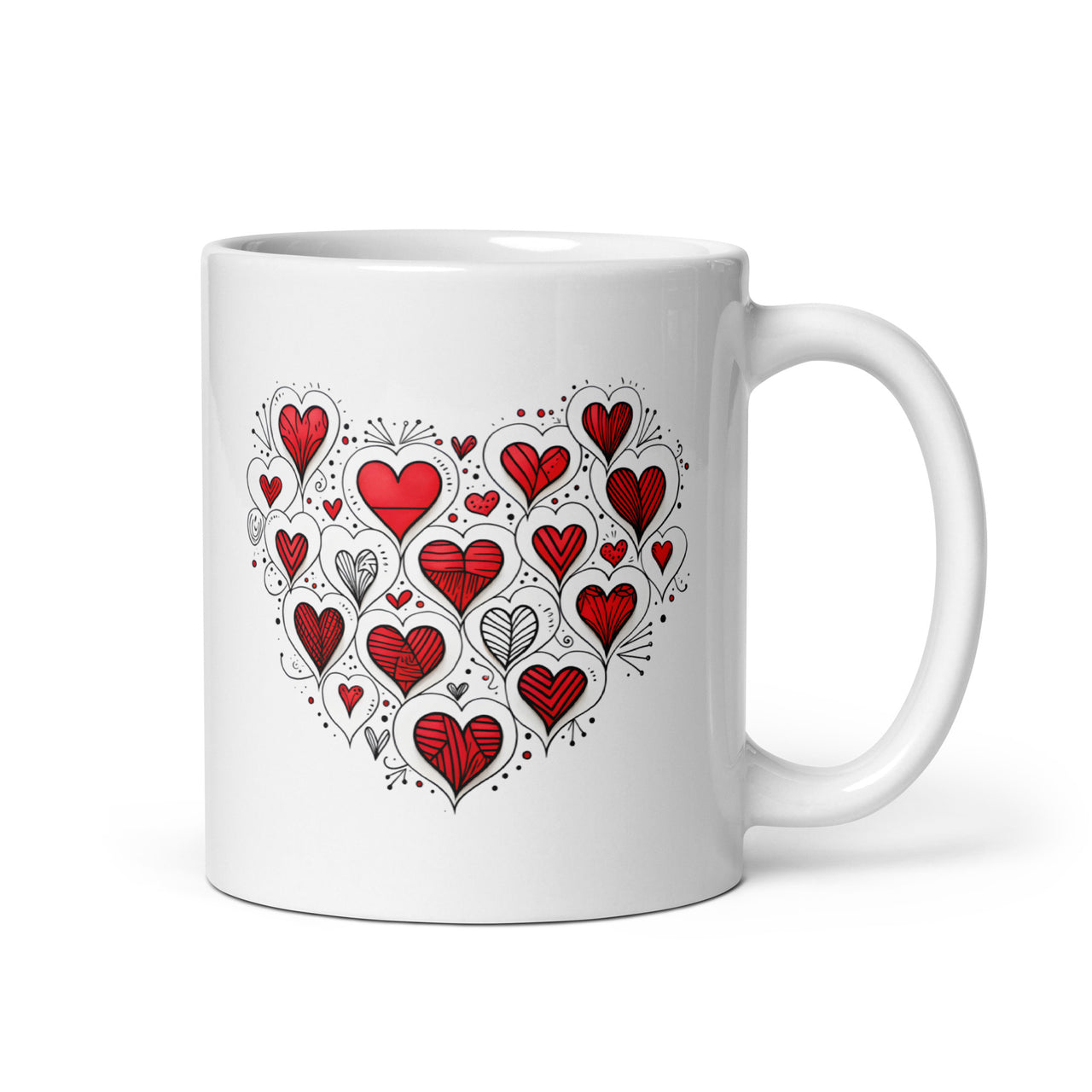 Hearts within Heart: Unfold Love White Mug