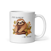 Thumbnail for Just Hangin' Sloth: No Rush Vibes White Mug