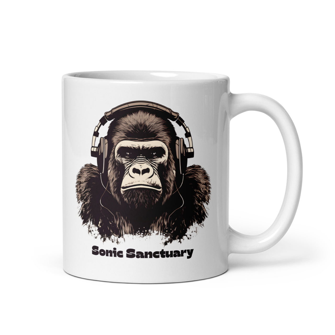 Sonic Sanctuary: Gorilla Headphones White Mug