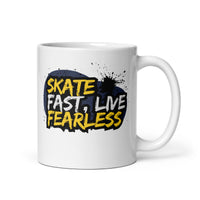 Thumbnail for Skate Fast, Live Fearless: Street Art White Mug