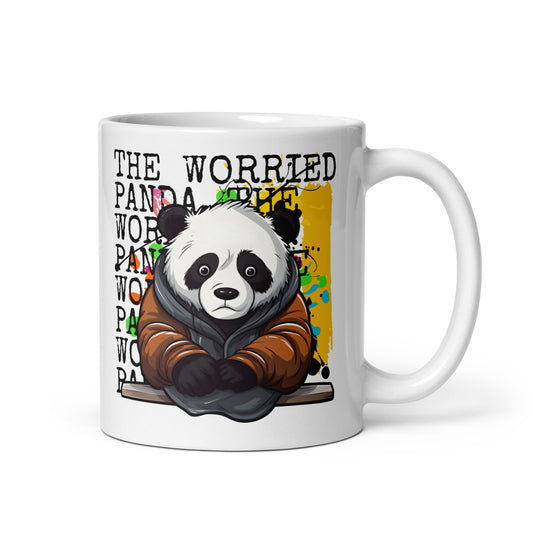 The Worried Panda: Cuteness with Edge White Mug