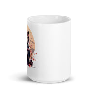 Thumbnail for Japanese Anime Samurai Cat in Kimono White Mug