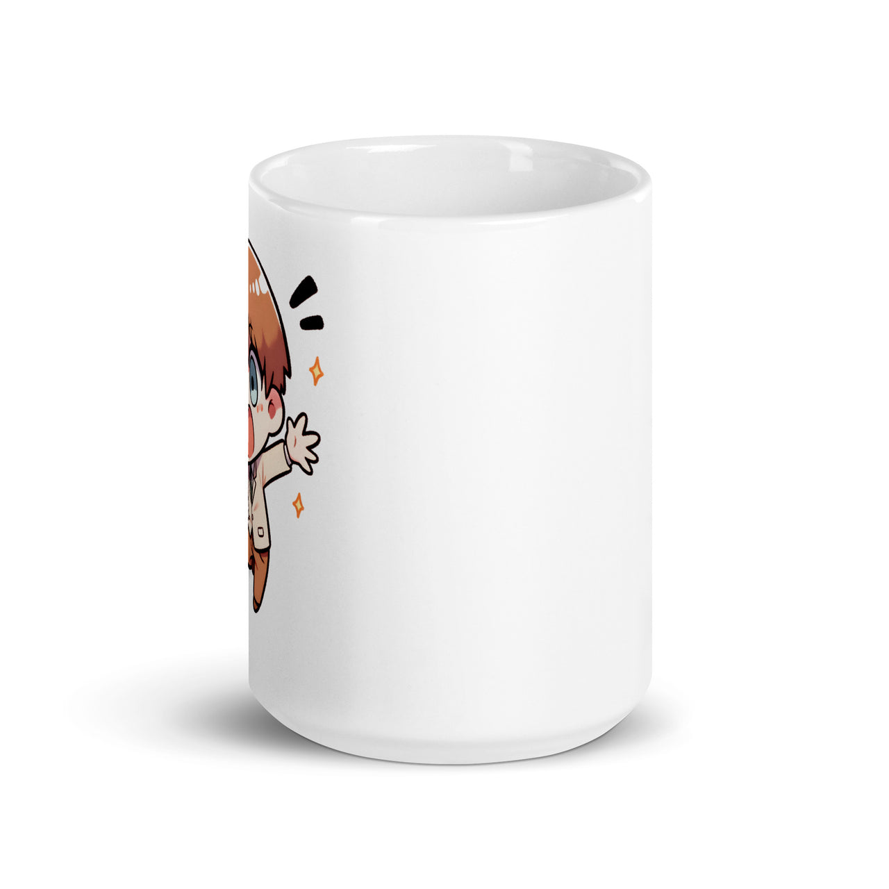 Hello Anime Boy Konnichiwa! in Japanese White Mug