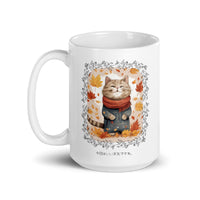 Thumbnail for Nice Weather Cat Enjoying Autumn Leaves White Mug