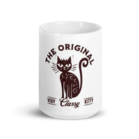 Thumbnail for Original Very Classy Kitty Elegant Cat White Mug