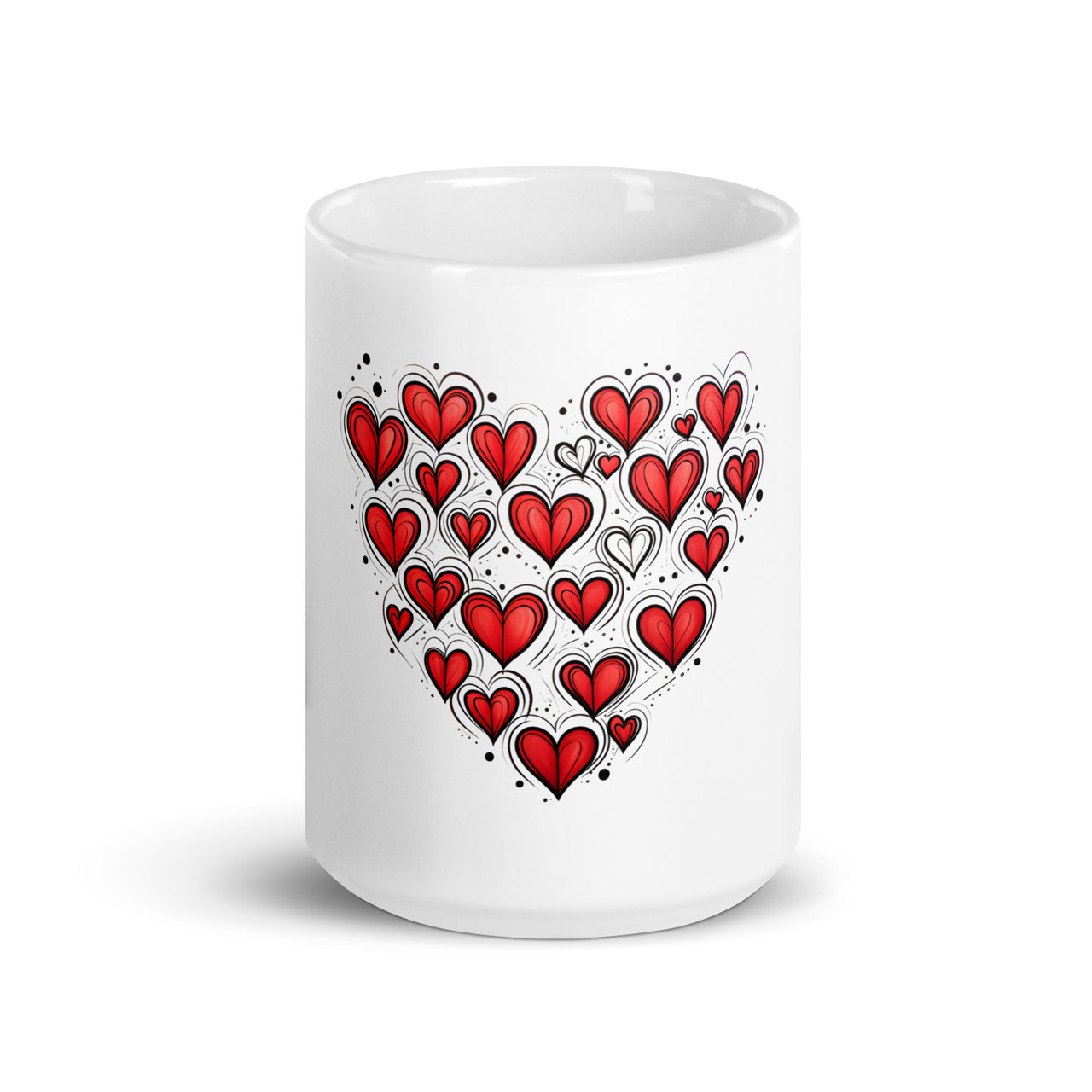 Love Radiates: Sketched Hearts White Mug