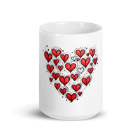 Thumbnail for Love Radiates: Sketched Hearts White Mug