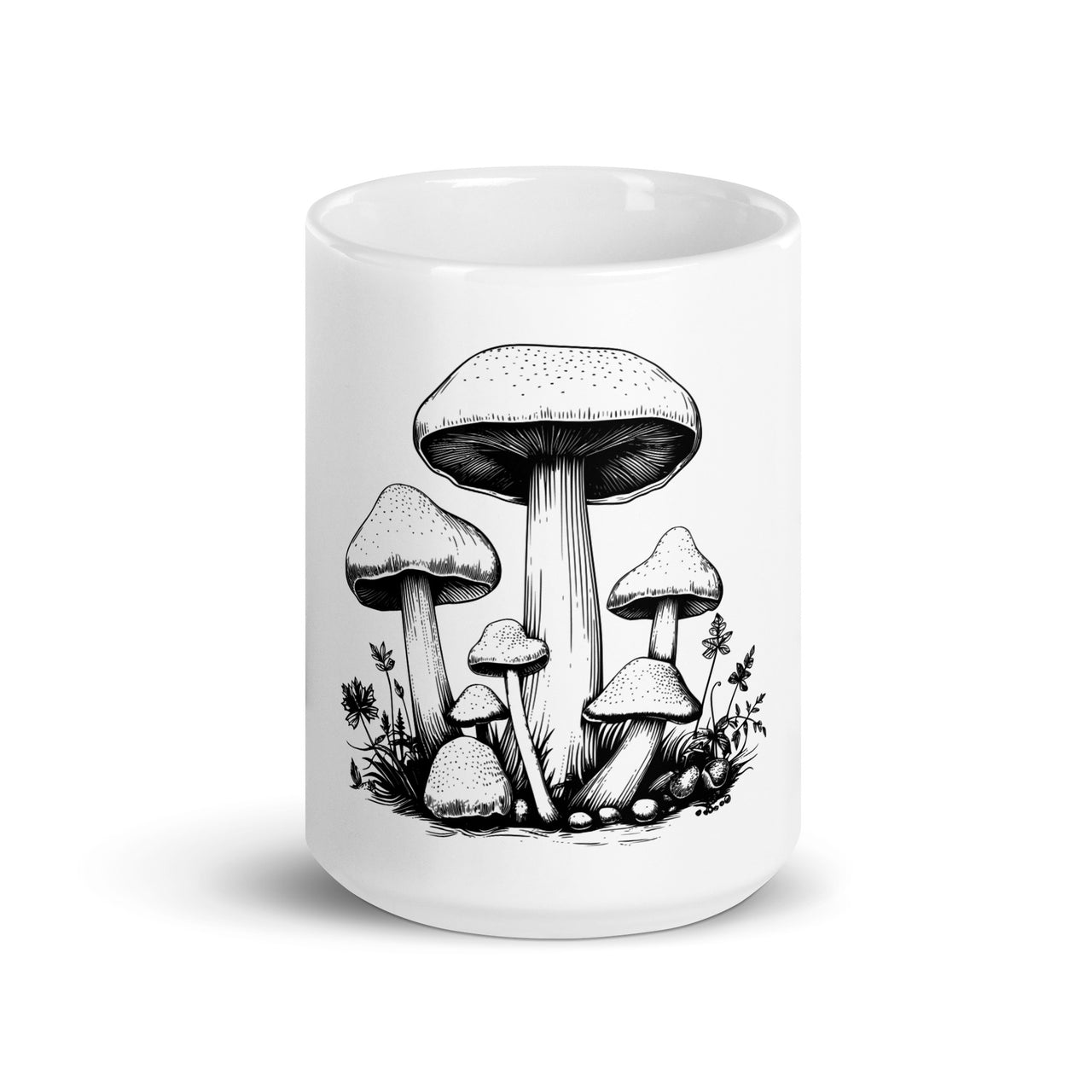 Sophisticated Mushroom Art White Mug
