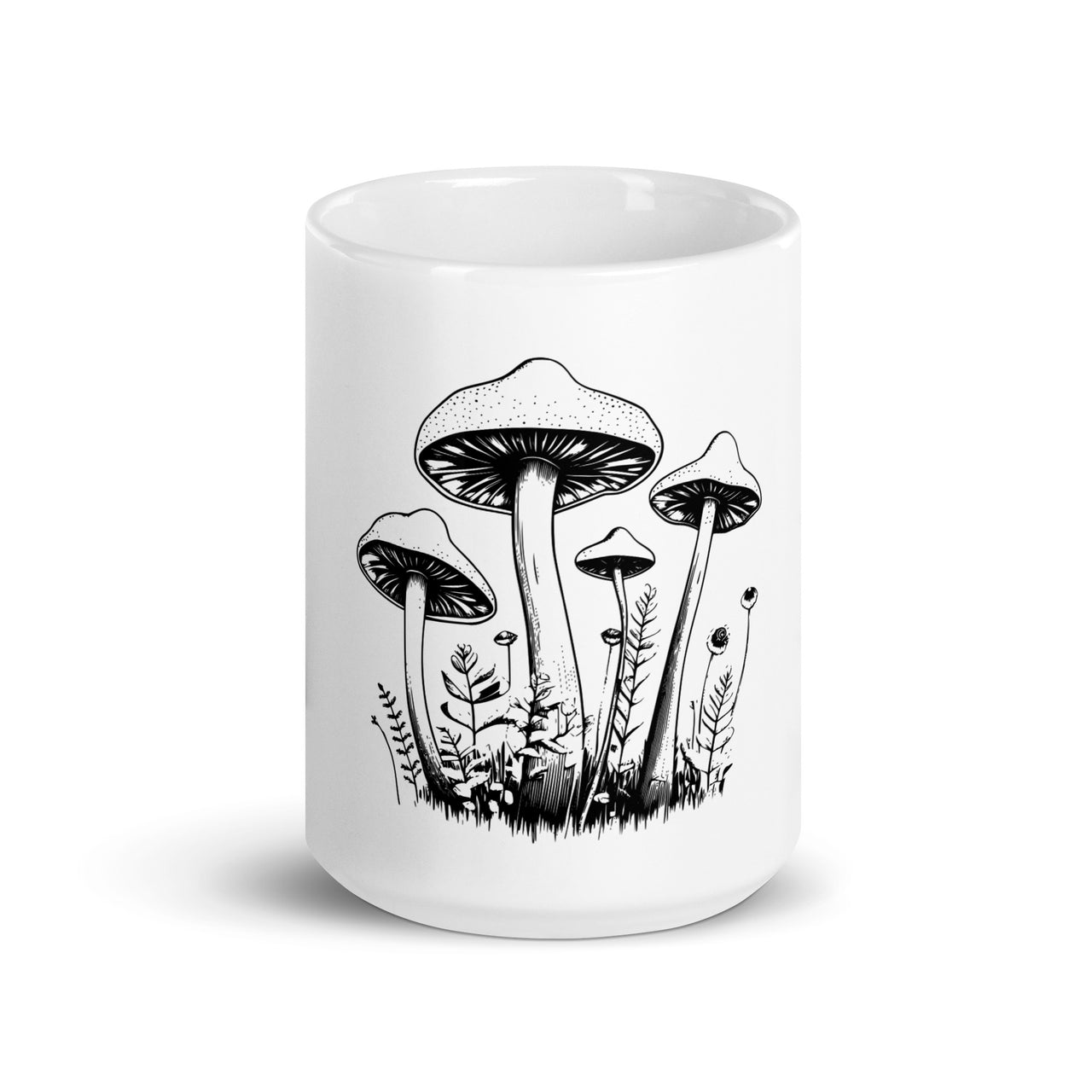 Chic Mushroom Art White Mug