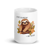 Thumbnail for Just Hangin' Sloth: No Rush Vibes White Mug