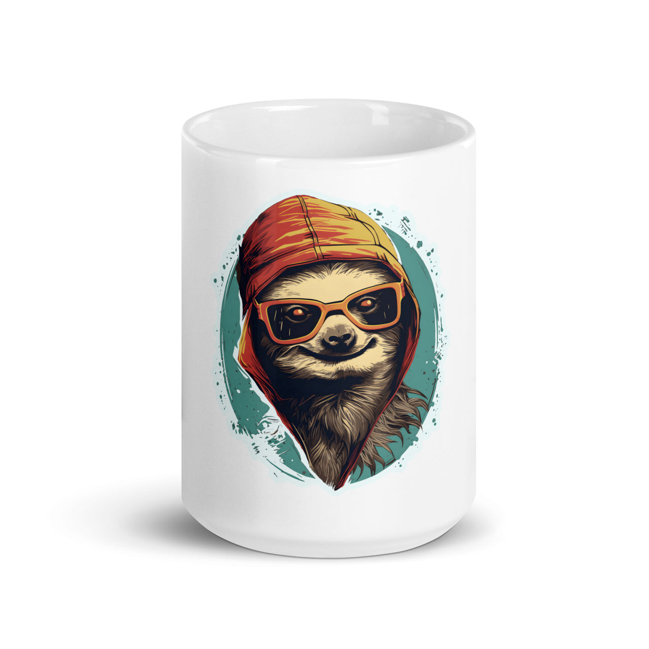 Chill Sloth: Hoodie & Shades Edition White Mug