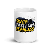 Thumbnail for Skate Fast, Live Fearless: Street Art White Mug
