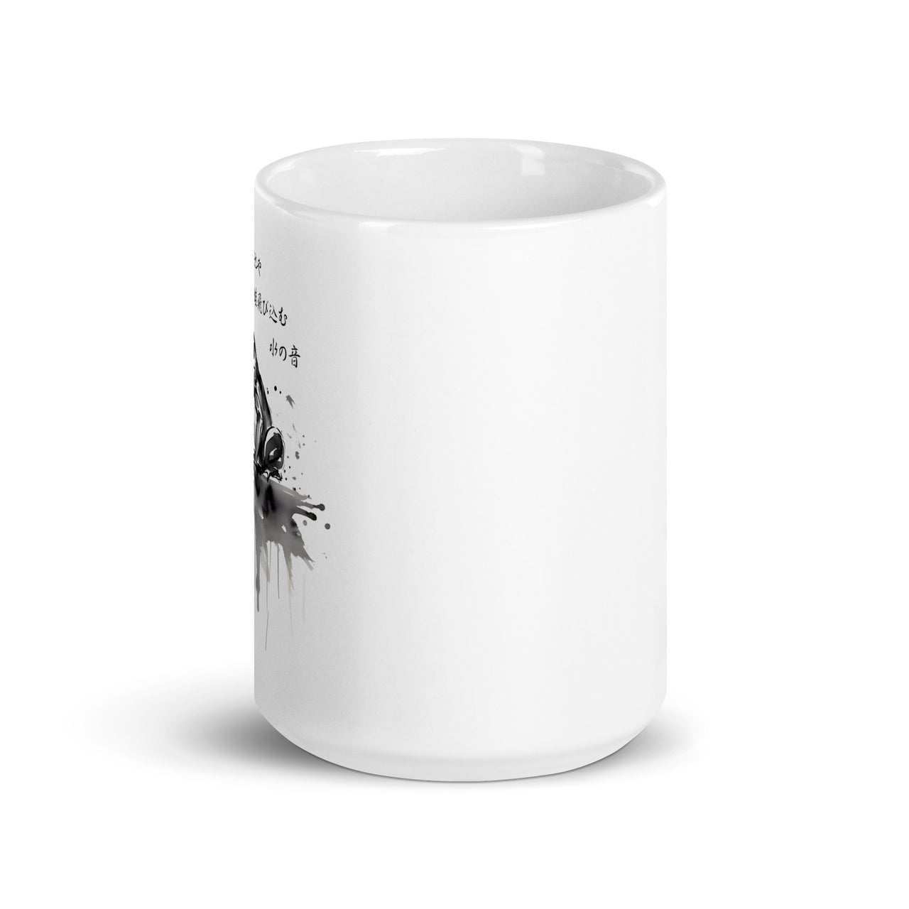 Frog Sumi-e: Basho's Poetic Leap White Mug