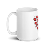 Thumbnail for Love Radiates: Sketched Hearts White Mug
