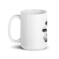 Thumbnail for Chic Mushroom Art White Mug