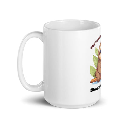 Slow is the New Fast Sloth White Mug
