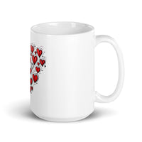 Thumbnail for Love Radiates: Sketched Hearts White Mug