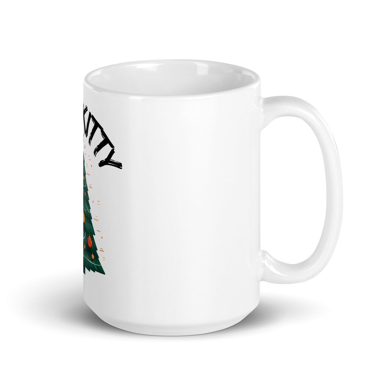 Bad Cat Kitty Christmas Chaos White Mug
