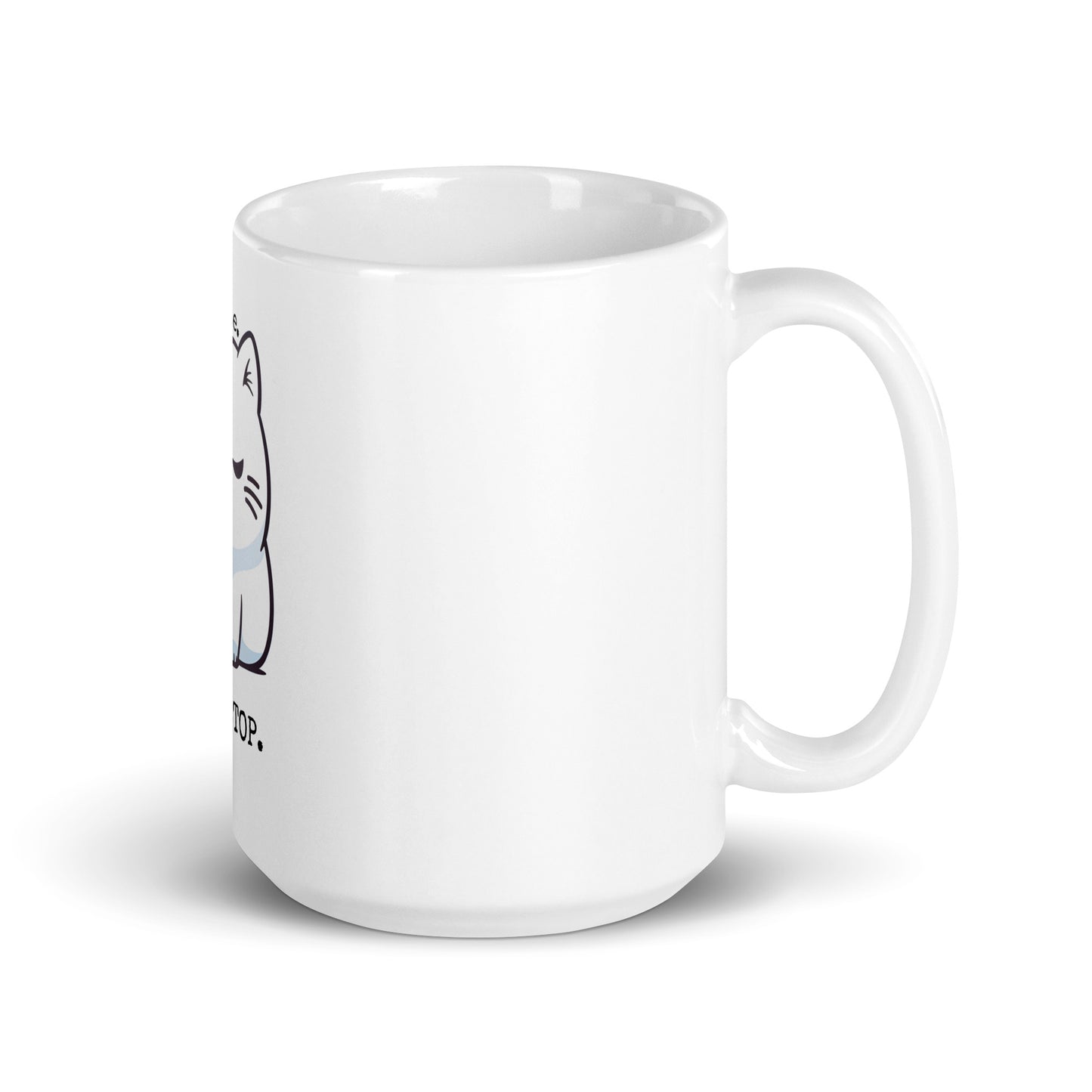 Fickle Feline: Pet Me, Now Stop Cat White Mug