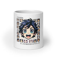 Thumbnail for Anime Boy with Surprised Expression White Mug