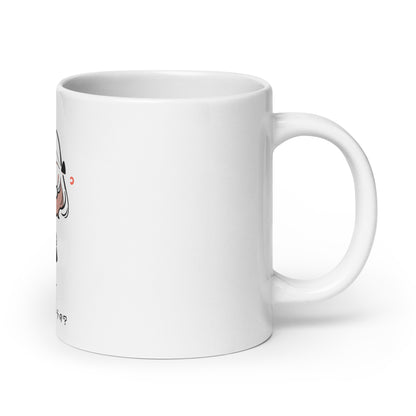 Cute Manga Girl Lost in Life White Mug