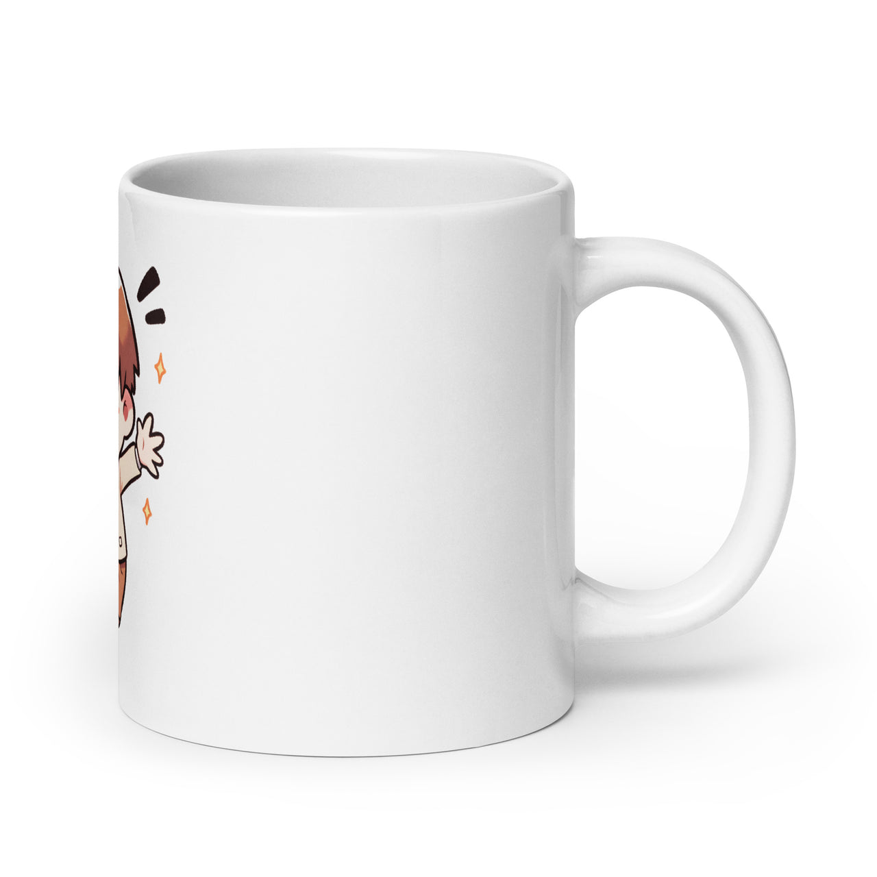 Hello Anime Boy Konnichiwa! in Japanese White Mug