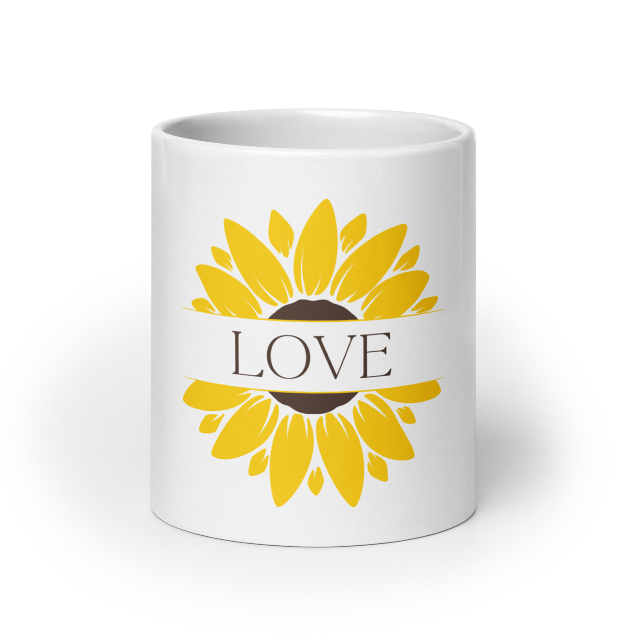 Sunflower Love: Illuminate Your Space White Mug