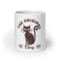 Thumbnail for Original Very Classy Kitty Elegant Cat White Mug