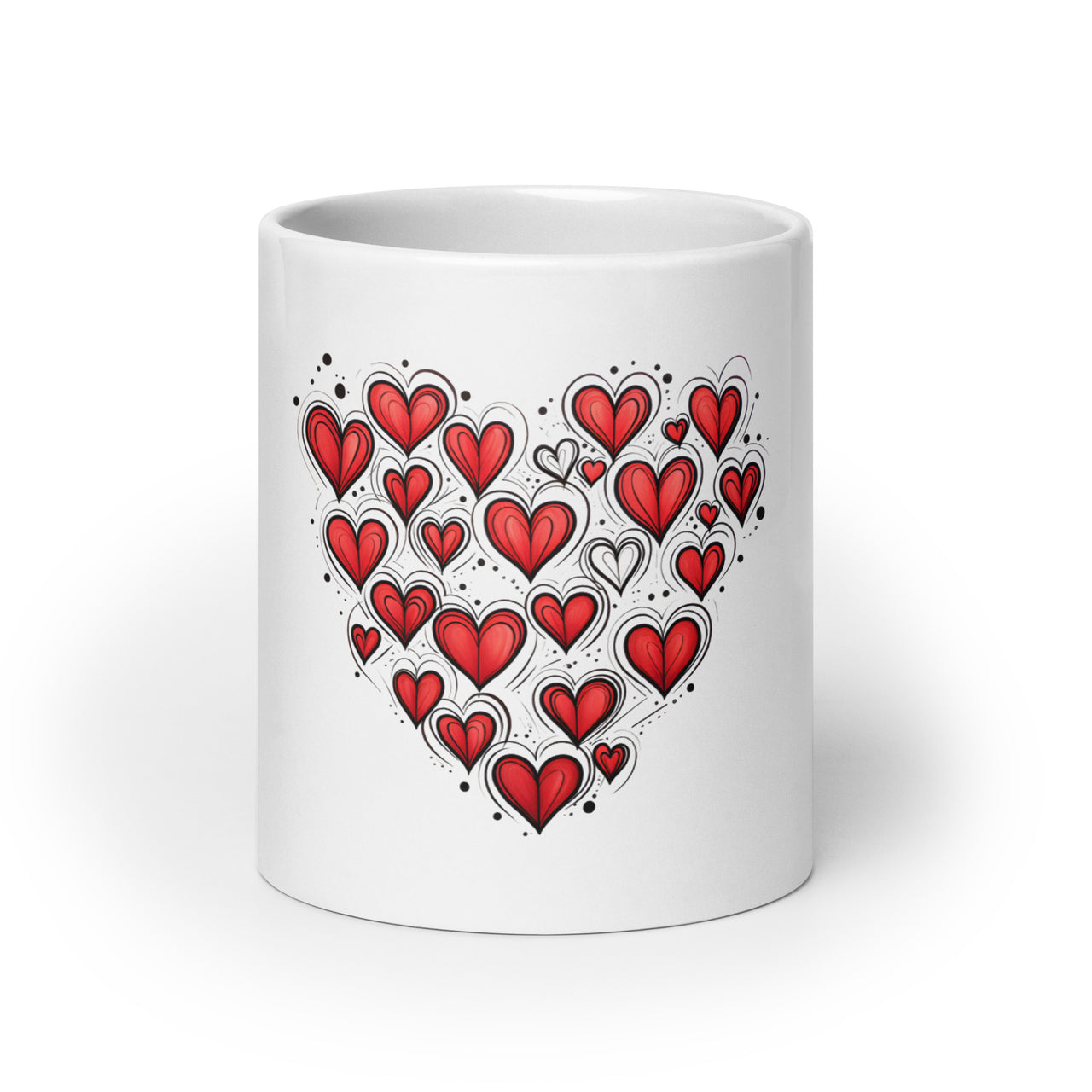 Love Radiates: Sketched Hearts White Mug