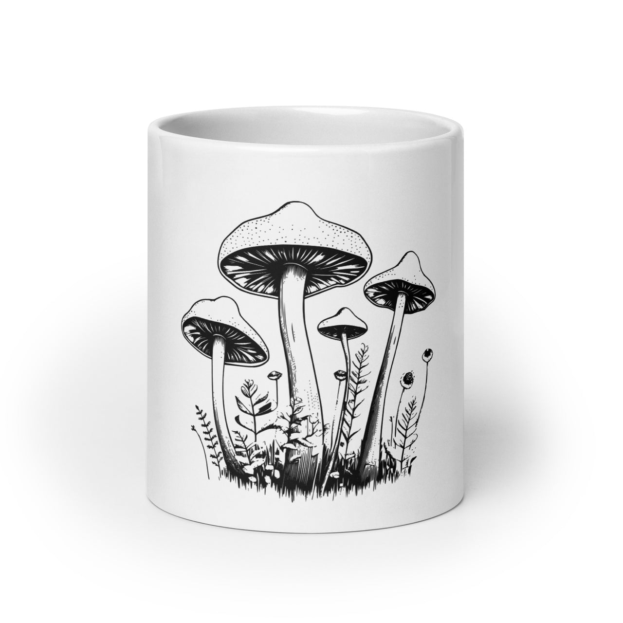 Chic Mushroom Art White Mug