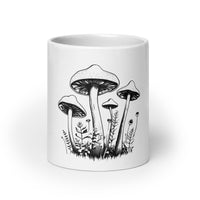 Thumbnail for Chic Mushroom Art White Mug