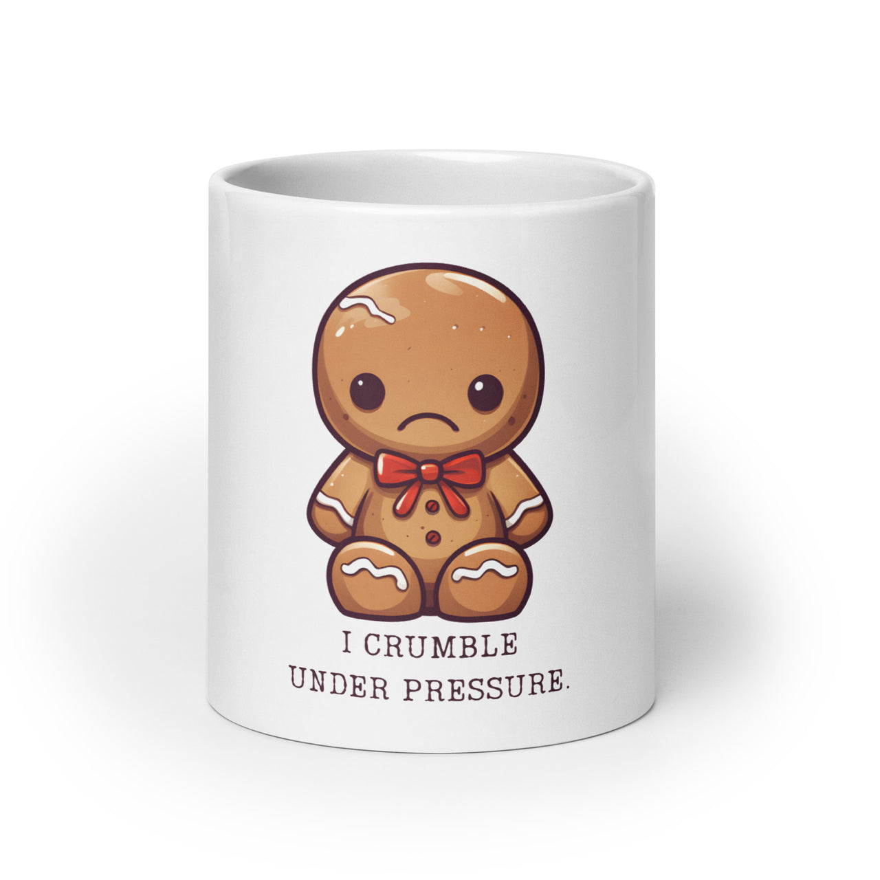 Crumble with Pressure: Sad Gingerbread White Mug