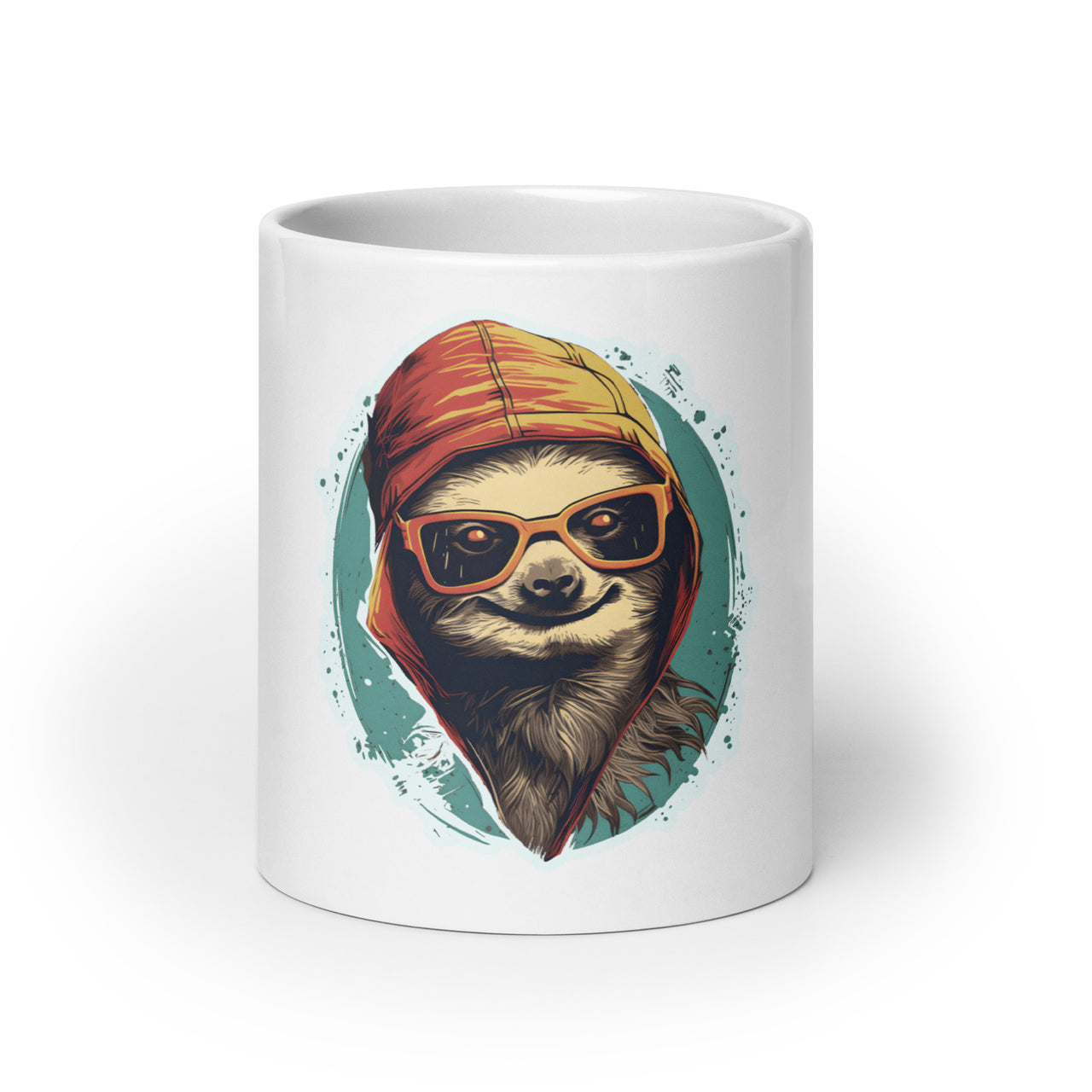 Chill Sloth: Hoodie & Shades Edition White Mug