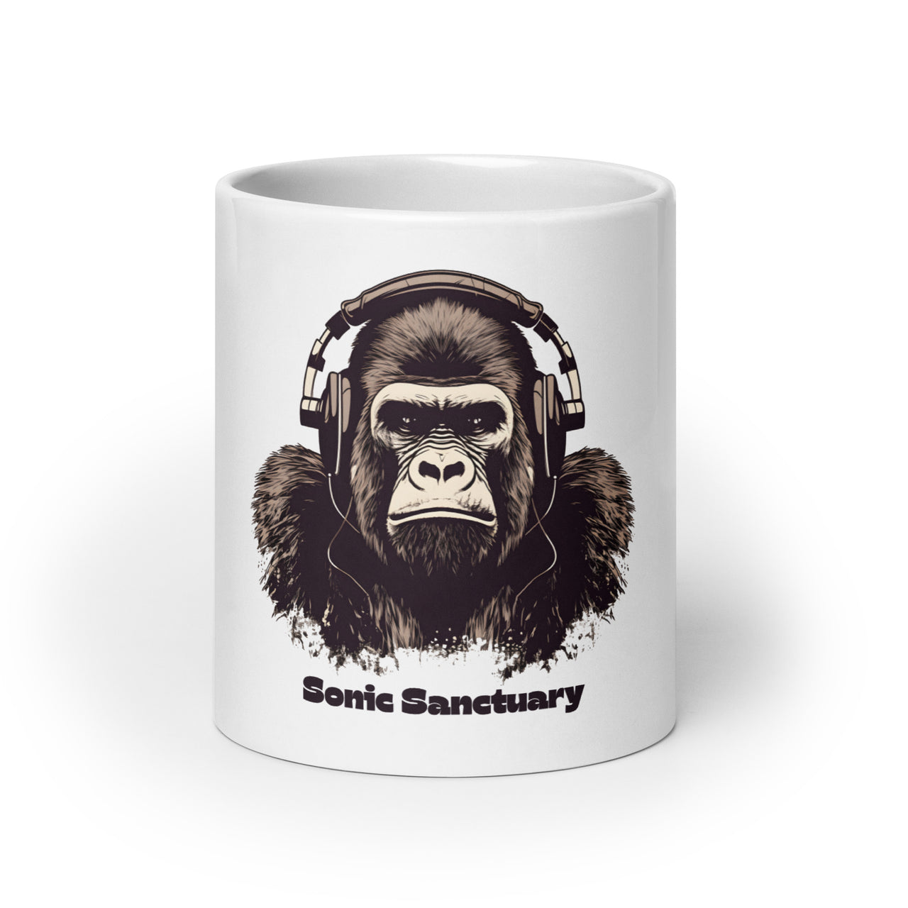 Sonic Sanctuary: Gorilla Headphones White Mug