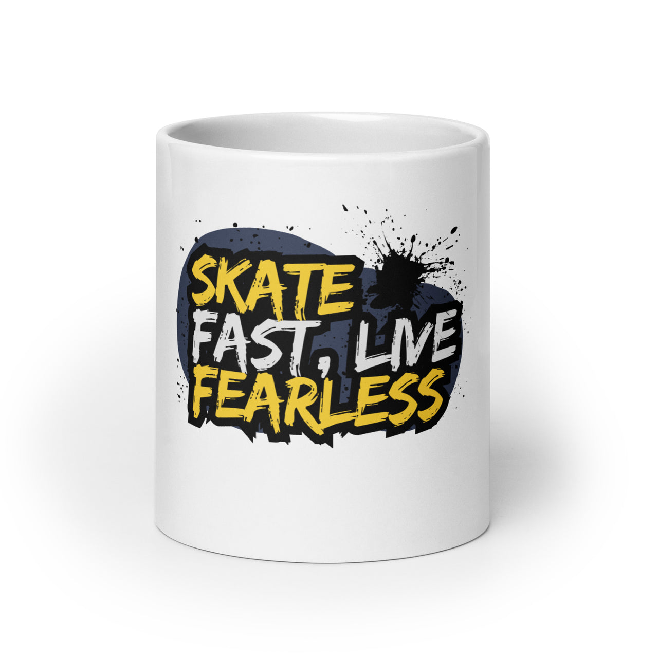 Skate Fast, Live Fearless: Street Art White Mug