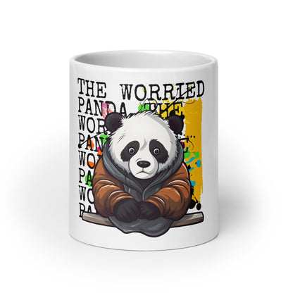 The Worried Panda: Cuteness with Edge White Mug