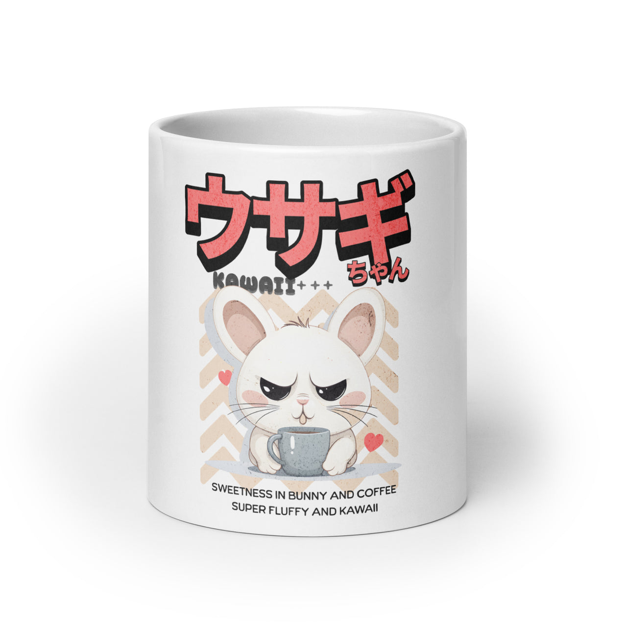 Usagi Chan Kawaii Cute Bunny and Coffee White Mug