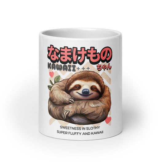 Kawaii Sloth: Namakemono Chill White Mug