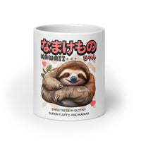 Thumbnail for Kawaii Sloth: Namakemono Chill White Mug