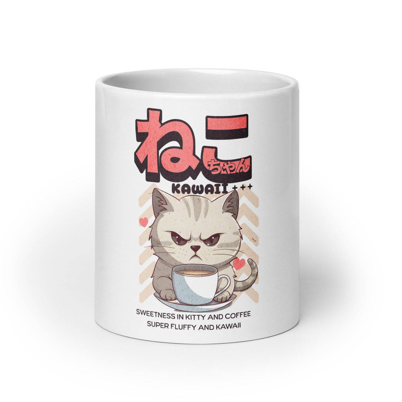 Neko Coffee: Angry but Kawaii White Mug