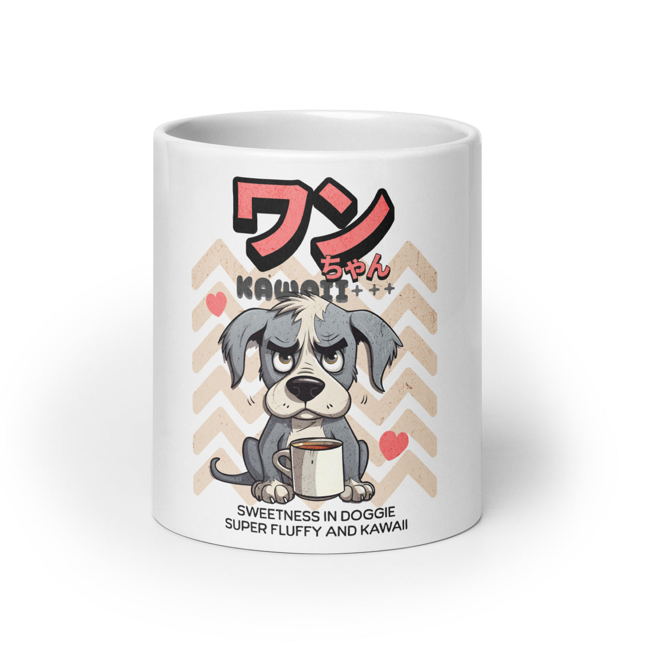 Kawaii Wan-Chan: Angry Coffee White Mug