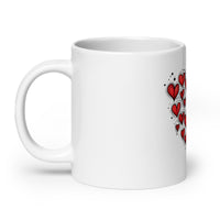 Thumbnail for Love Radiates: Sketched Hearts White Mug
