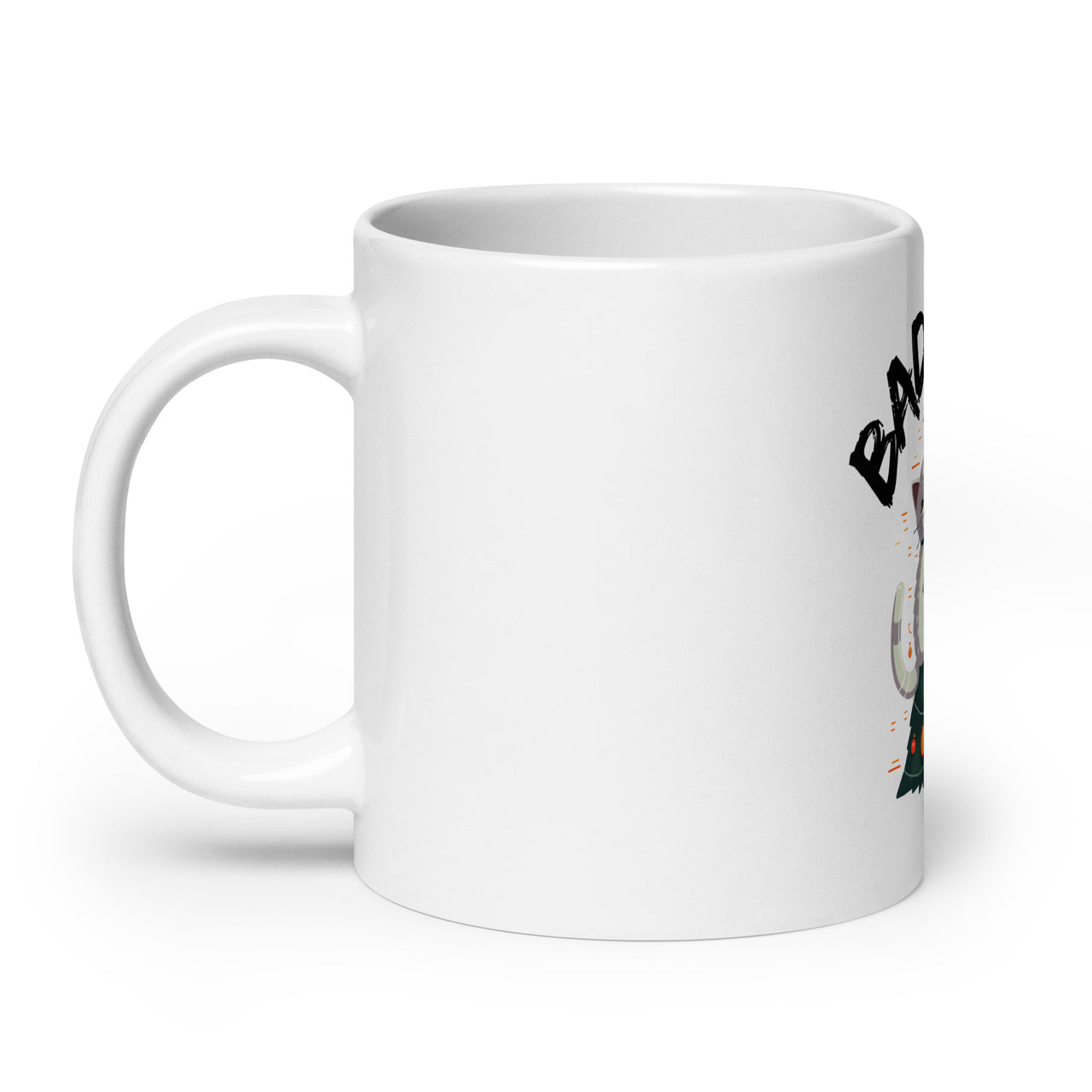 Bad Cat Kitty Christmas Chaos White Mug