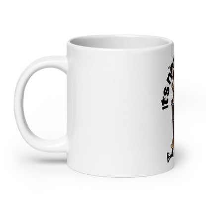 Raccoon Trashcan It's not Much White Mug