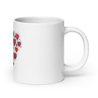 Thumbnail for Love Radiates: Sketched Hearts White Mug