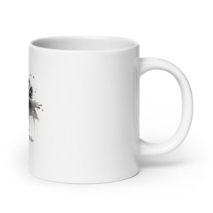 Sumi-e Frog Basho's Poem Sound of Water White Mug