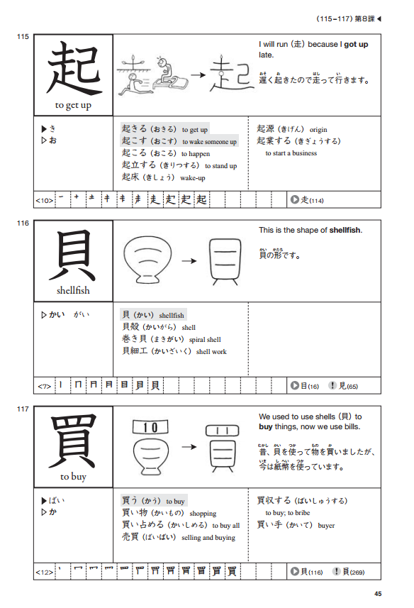 Kanji Look and Learn Textbook 512 Kanji with Illustrations and Mnemonic Hints - The Japan Shop