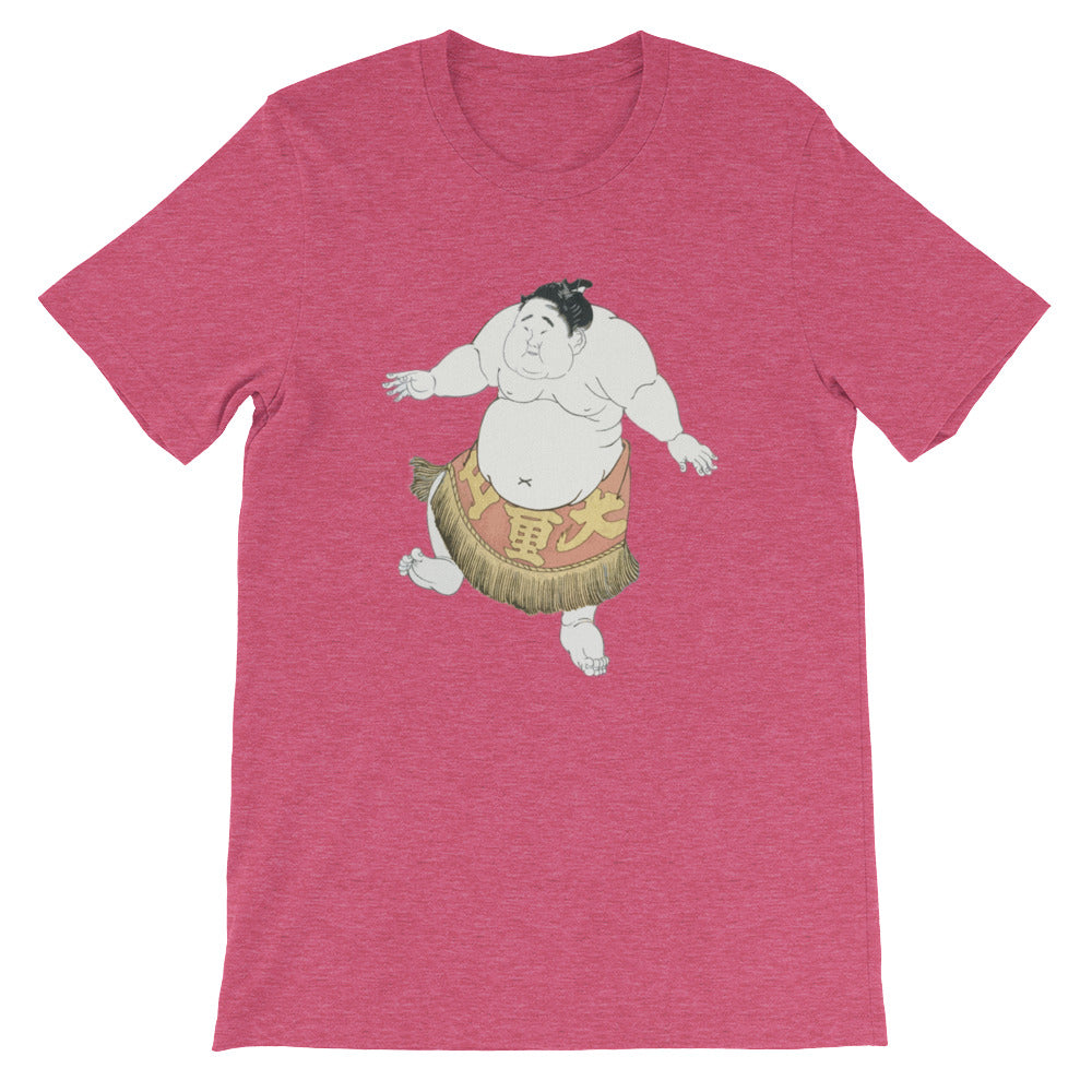Happy Sumo Wrestler Dance Japanese Themed Ukiyoe Shirt Short-Sleeve Unisex T-Shirt - The Japan Shop